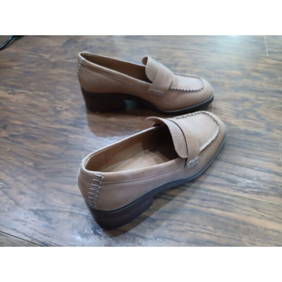 Crown Vintage tan shoes leather womens size 7.5 2" heels - Picture 7 of 7